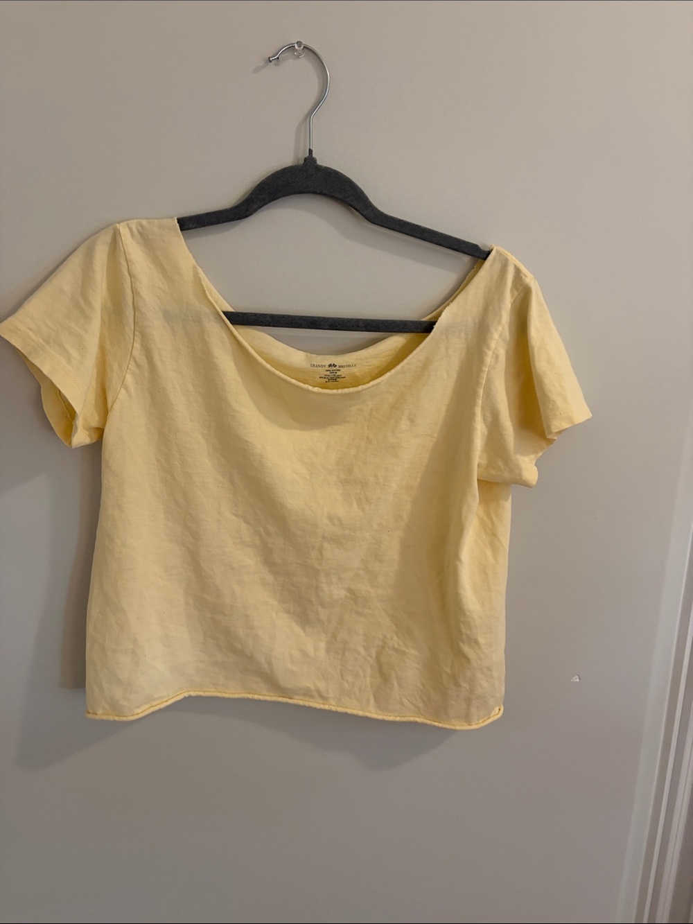 Yellow Scoop Neck Women's Top